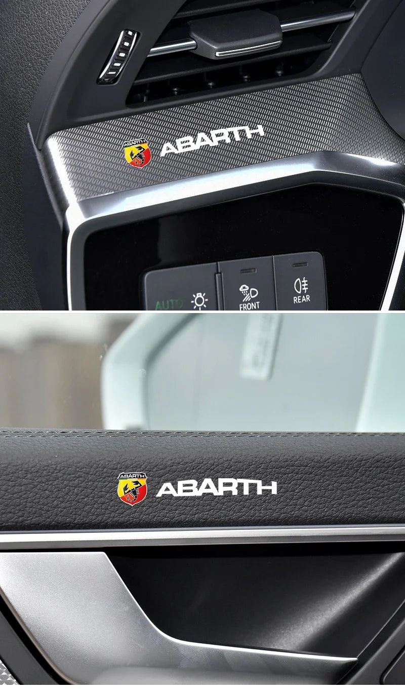 3D Metal Car Interior Dekoration Stickers Badges Auto Styling Decals For Abbas Abarth Punto 124/125/500 Stilo Ducato Car
