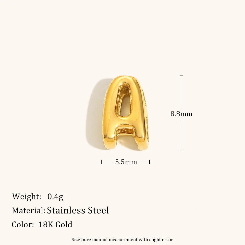 Minimalist Tarnish Free Stainless Steel Jewelry Personalized Mini Bubble Name Ballon 3D Puff Letter Charm DIY Necklaces Women