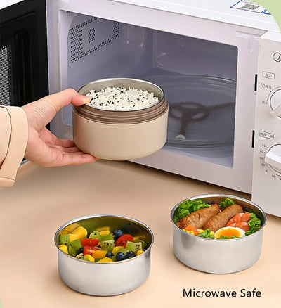 1200ml Stainless Steel 304 Thermal Lunch Box With Bag 3 Layers Large Capacity Bento Box BPA Free School Office Food Container