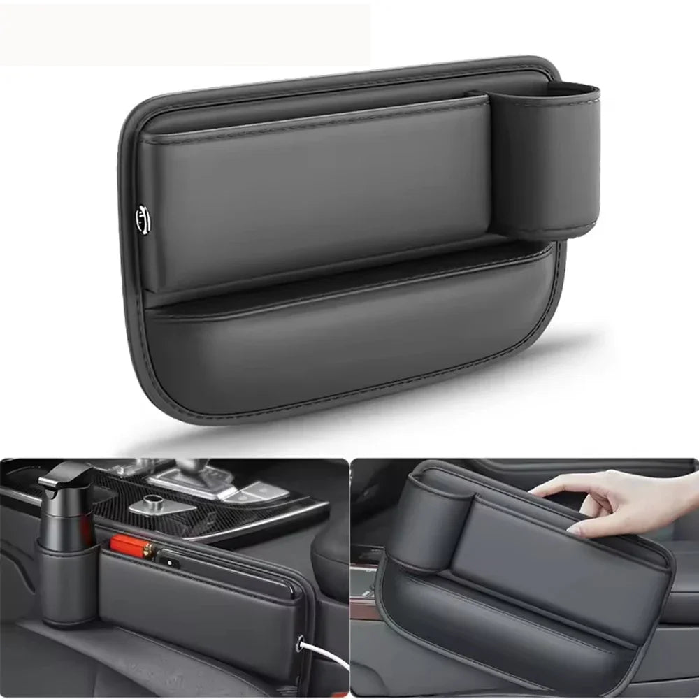 PU Leather Car Seat Gap Bag Case Storage Bag For Auto Console Side Plug Filler Organizer Crevice Stowing Tidying Pocket Amagi