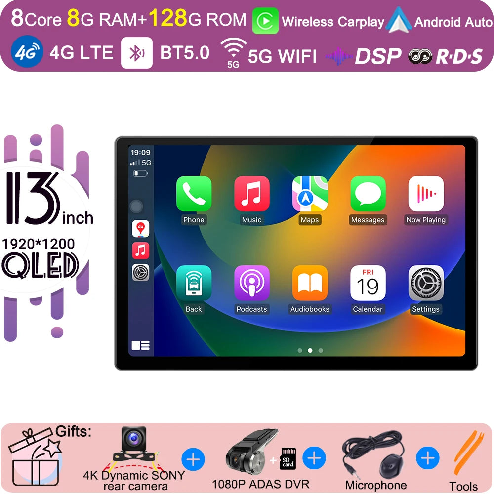 13.3 Inch Android 15 For Seat Leon 3 MK3 2012-2020  Car Radio 5G wifi Stereo Multimedia Player GPS Navigation 1920*1200