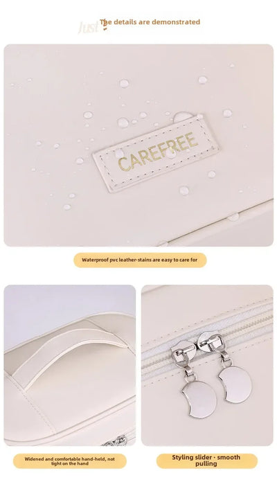 Portable Makeup Brush Organizer Foldable Multi-Pocket Cosmetic Bag for Women, Perfect for Travel, Daily Use & Bathroom Storage