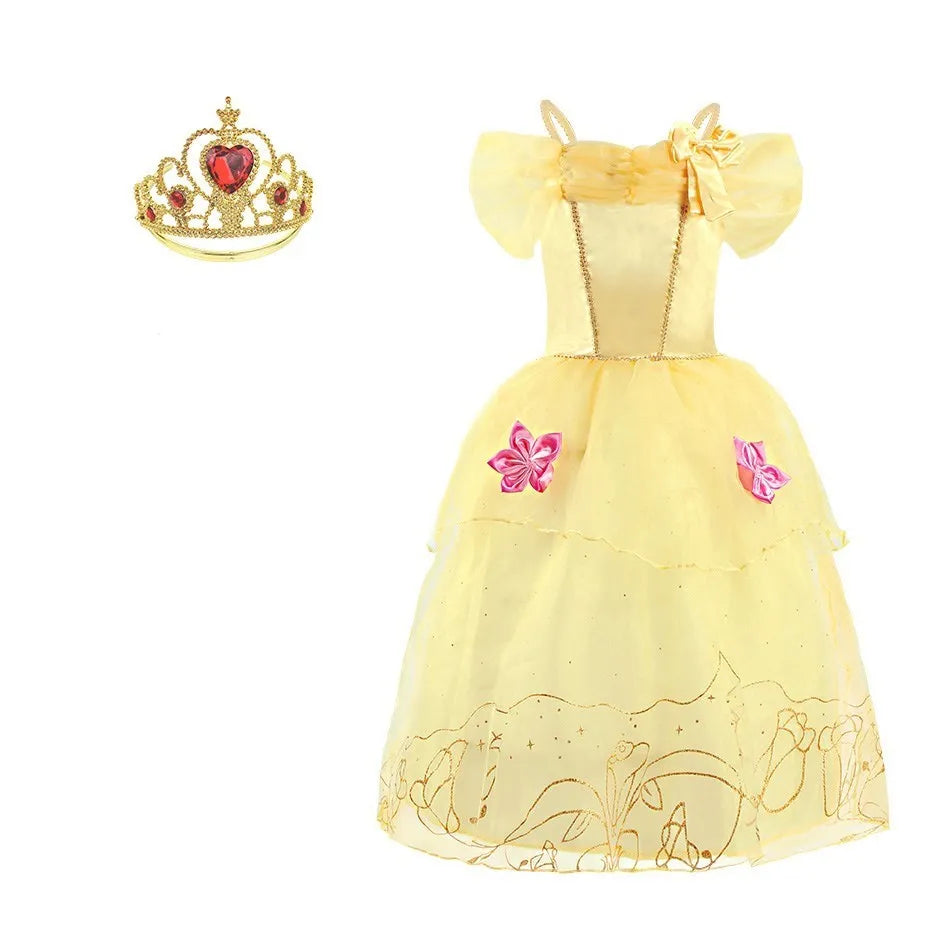 Rapunzel Dress for Girls Cinderella Belle Dress Up Fantasy Children Birthday Party Princess Costume Kids Halloween Clothes - The world bestselling 