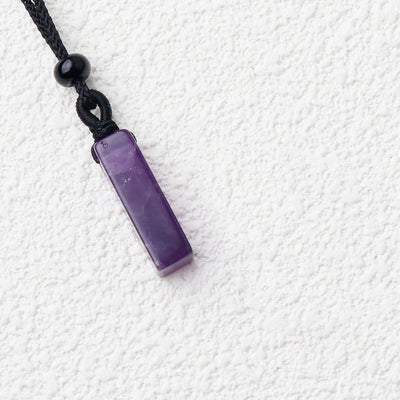 1PC Natural Stone Amethyst Rectangular Pendant Charms DIY Necklace Jewelry Accessories