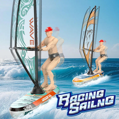 2.4G Remote Control Sailing Boat Doll Swinging Sailboat Model Decoration RC Racing Boat Kids Outdoor Balance Sailboat Water Toys
