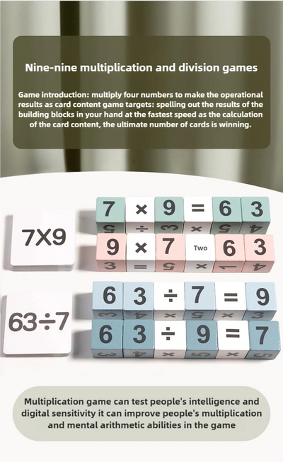 Montessori Wooden Double Player Multiplication and Division Game Kids 24 Point Game Teaching Aids Educational Toys For Children