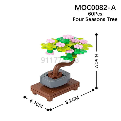 MOOXI City farm MOC Parts Figures Building Blocks Set Plant Tree Leaf Flower Grass Garden Model Friends Bricks Toys For Children