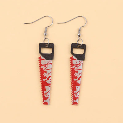 Halloween Earrings Funky Spooky Quirky Earrings Bloody Knife Axe Dangle Earrings Creepy Acrylic for Women Girls Jewelry Gifts