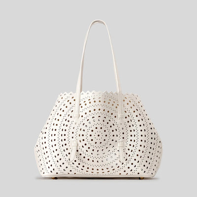 Women's Designer Brand Luxury Round Wave Large Capacity Shopping Tote Handbag Carved Basket Lady Shoulder Crossbody Mother Bag