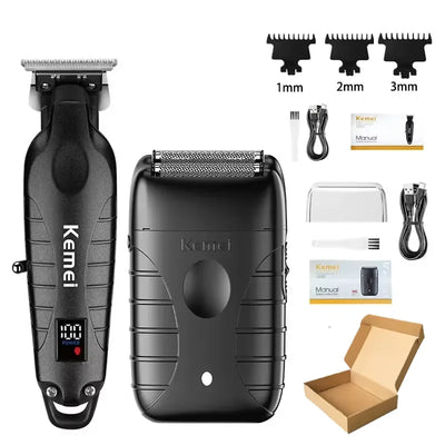 Kemei KM-2293 Salon Level Powder Metallurgical Blade Electric Scissors Hair Clipper 1200 MAh Lithium Battery Hair Trimmers Kemei