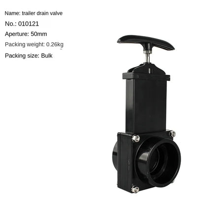 RV Water Gate Valve 50/63/75mm Diameter ABS Sewage Drain Gate Valve for Motorhome Caravan Camper Van Water Tank Accessories