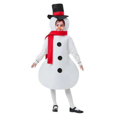 Snowman Costume Set with Sleeveless Jumpsuit Faux Nose and Scarf - 3 Piece Christmas Halloween Outfit for Kids - The world bestselling 