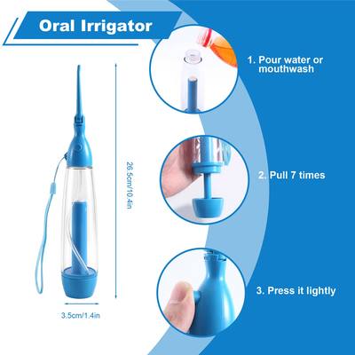New Portable Oral Irrigator Clean the Mouth Wash Your Tooth Water Irrigation Manual Water Dental Flosser No Electricity Abs