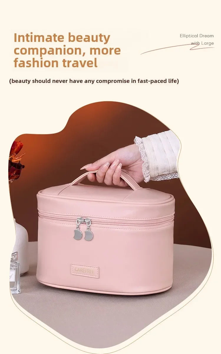 Portable Makeup Brush Organizer Foldable Multi-Pocket Cosmetic Bag for Women, Perfect for Travel, Daily Use & Bathroom Storage