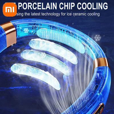 Xiaomi 8000mAh USB Neck Fan Portable Bladeless Mini Rechargeable Silent LED Digital Display Electric Air Cooler