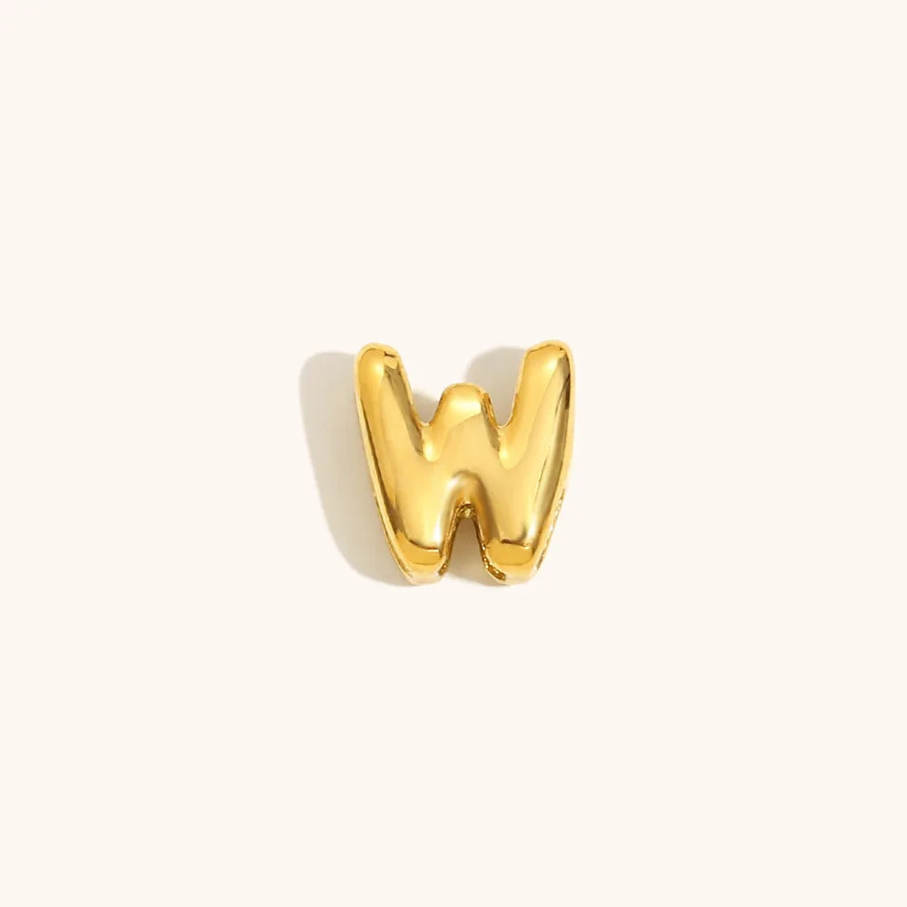 Minimalist Tarnish Free Stainless Steel Jewelry Personalized Mini Bubble Name Ballon 3D Puff Letter Charm DIY Necklaces Women