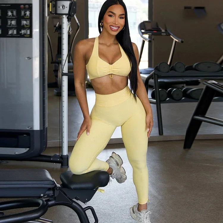 Sport Yoga Clothes Sets Women's Tracksuit Athletic Wear Fitness Suit Gym Workout Push Up Clothes Sports Bra Leggings Suit - The world bestselling 