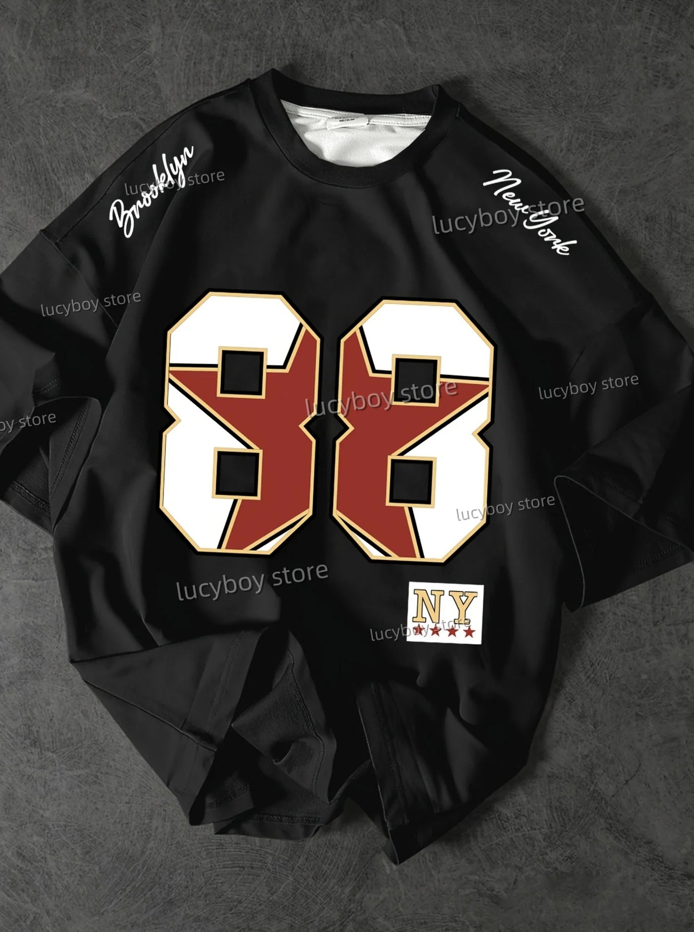 Sportwear Jersey TEE  Men NO.88 Printed Short Sleeve T Shirt Man O Neck Racing Football Tee Vintage Casual Tops Men Clothes - The world bestselling 