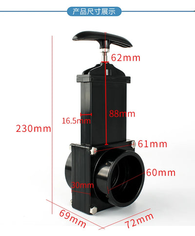 Dream RV 2-inch Waste Valve Body With Metal Handle Mess-free Waste Valve For RV